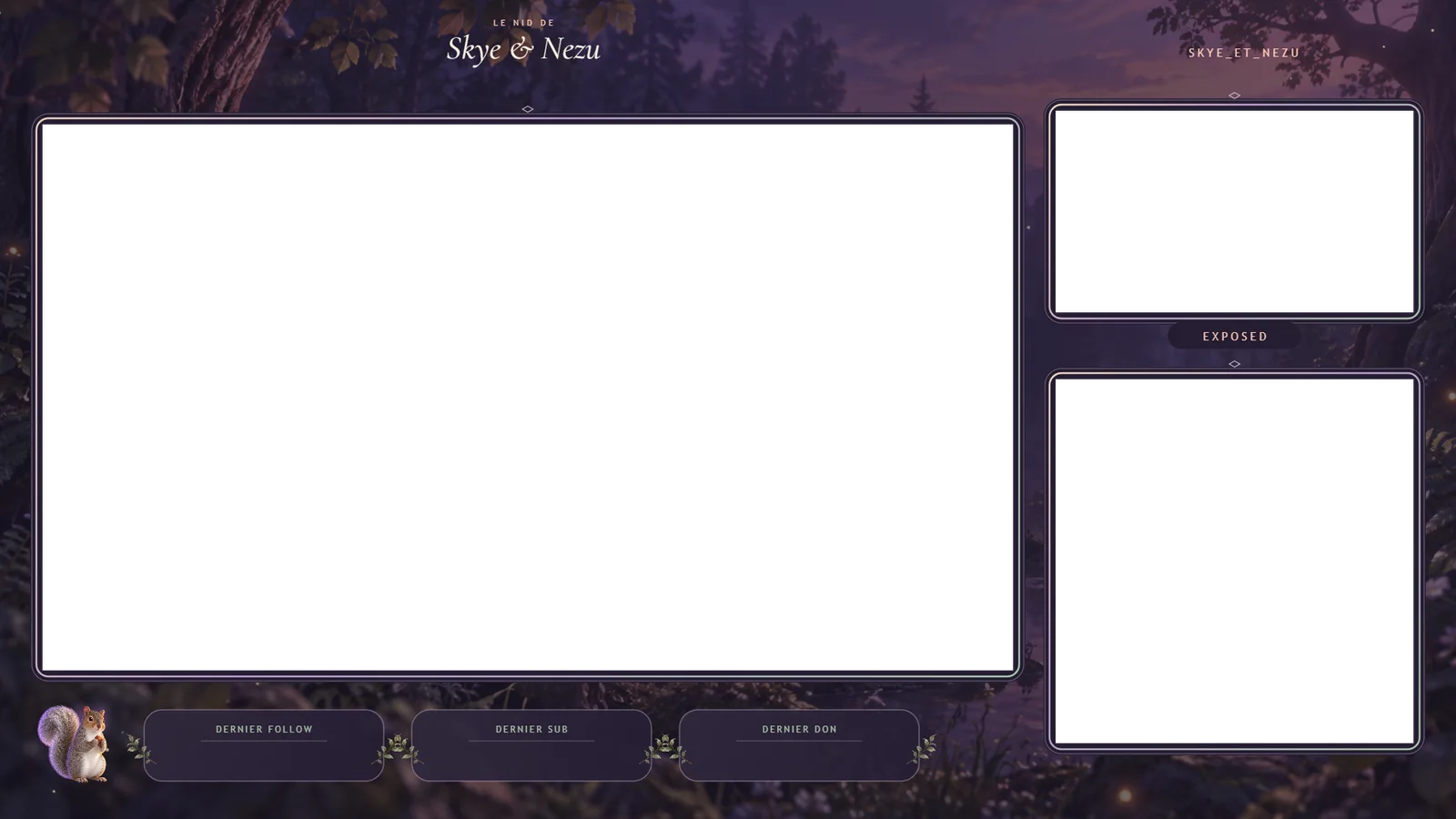 Scène discussion : webcam, chat et zone Exposed